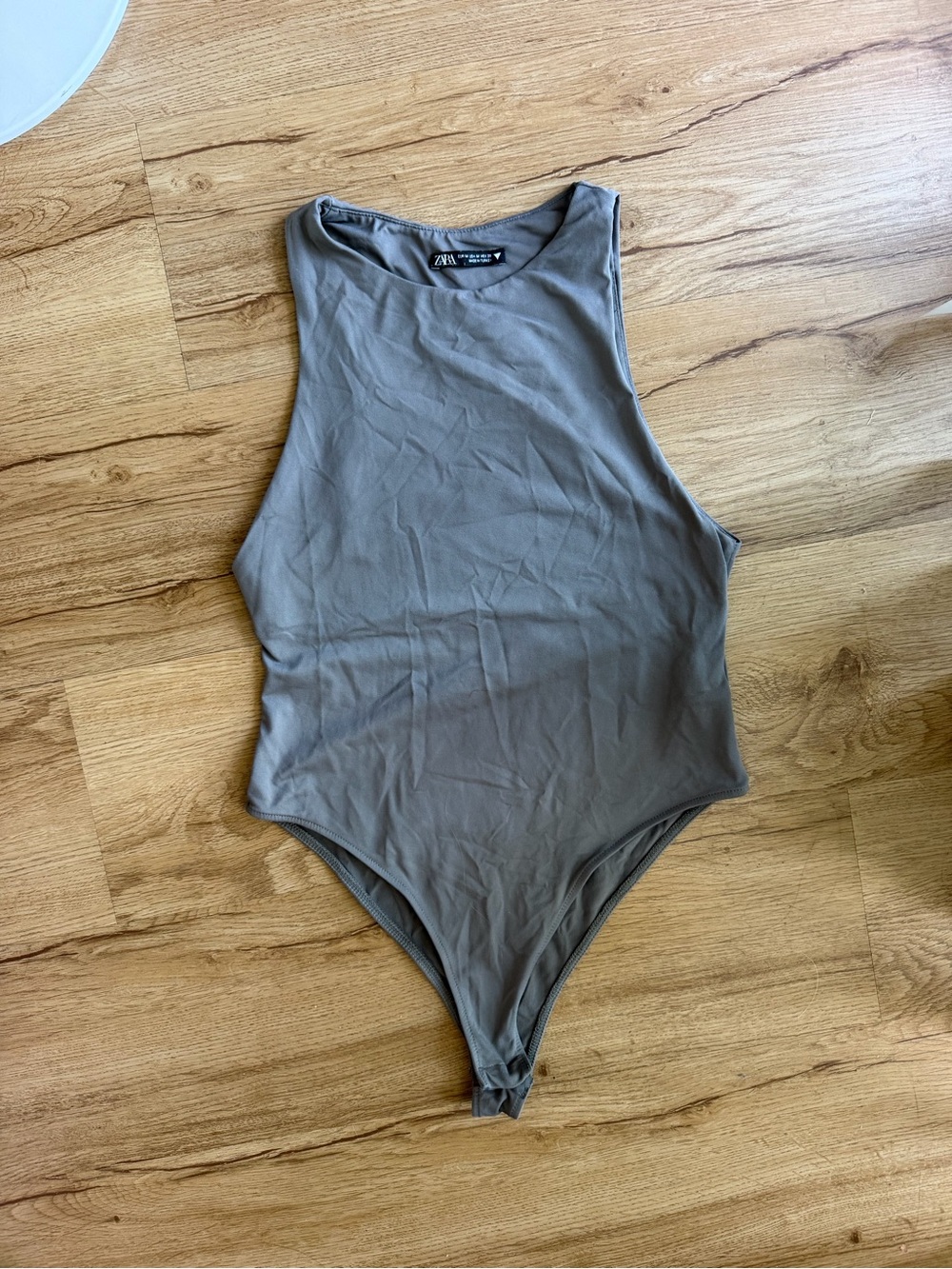 Zara Charcoal Gray Sleeveless Bodysuit